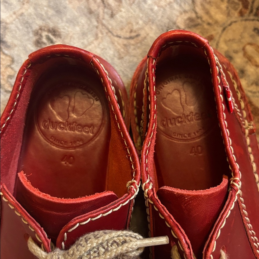 Duckfeet Fyn Red Leather Shoes - Picture 7 of 11